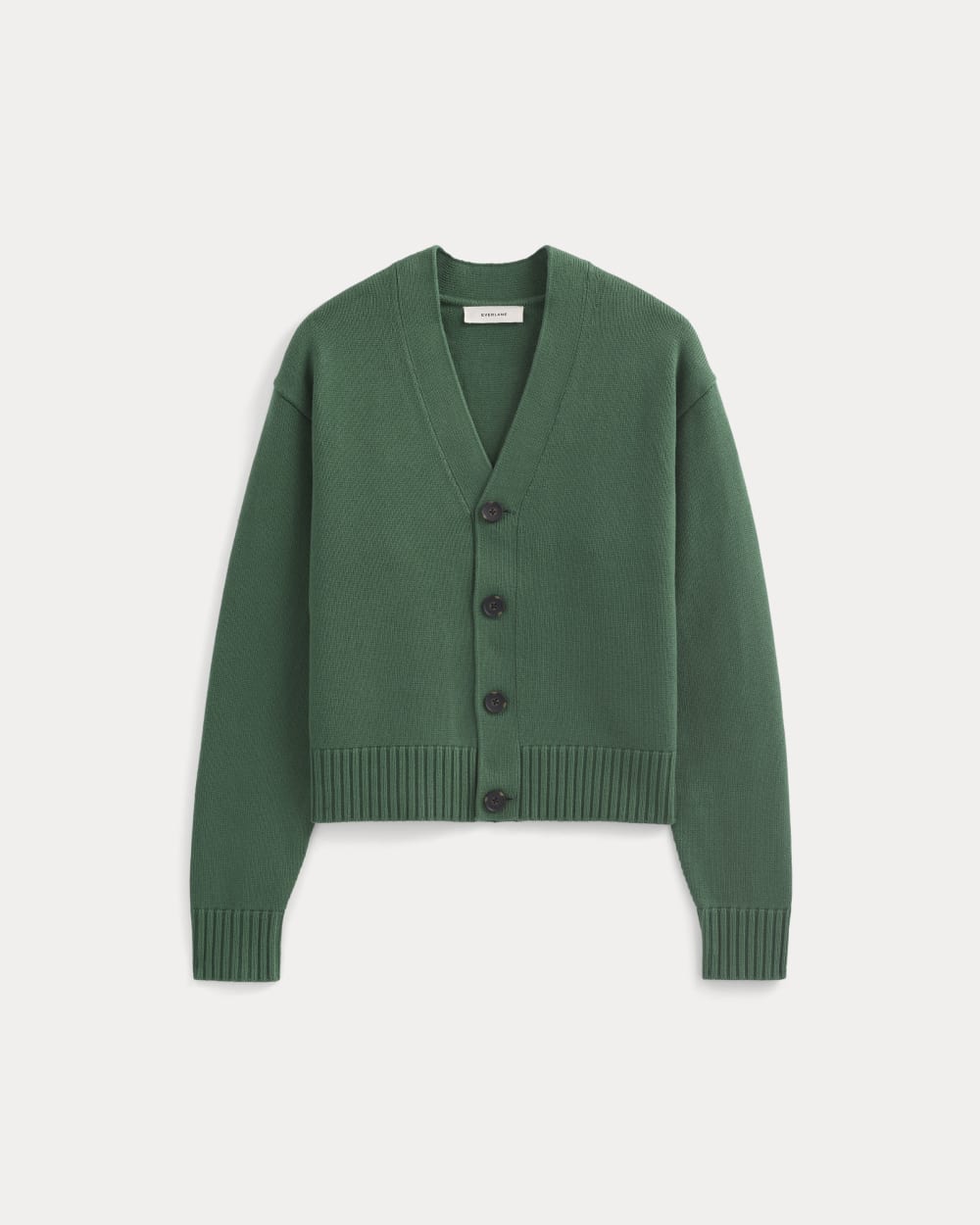 Cropped Cardigan in Everyday Cotton | Hunter Green - Image 2
