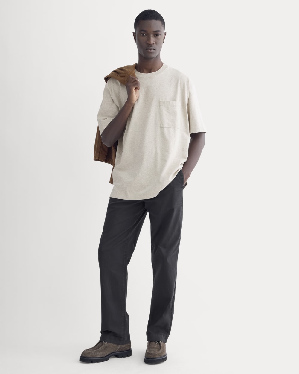Oversized Midweight Tee | Heathered Oatmeal - Image 3