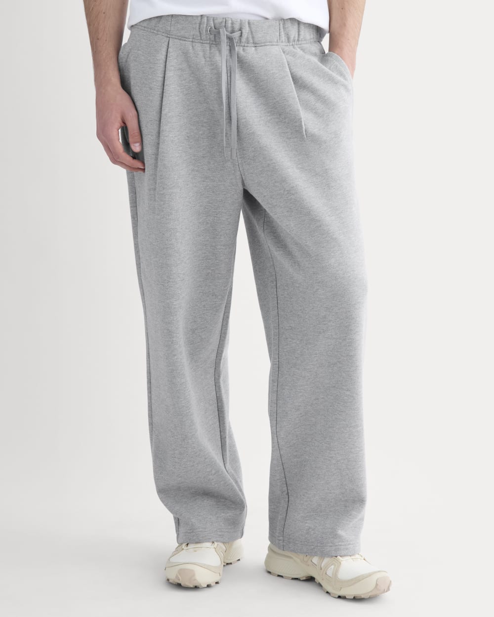 Luxe Fleece Pleated Sweatpant | Vintage Heather Grey - Image 4