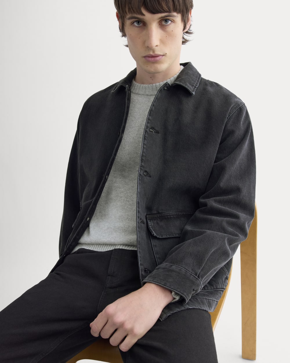 Denim Shacket | Washed Black - Image 4