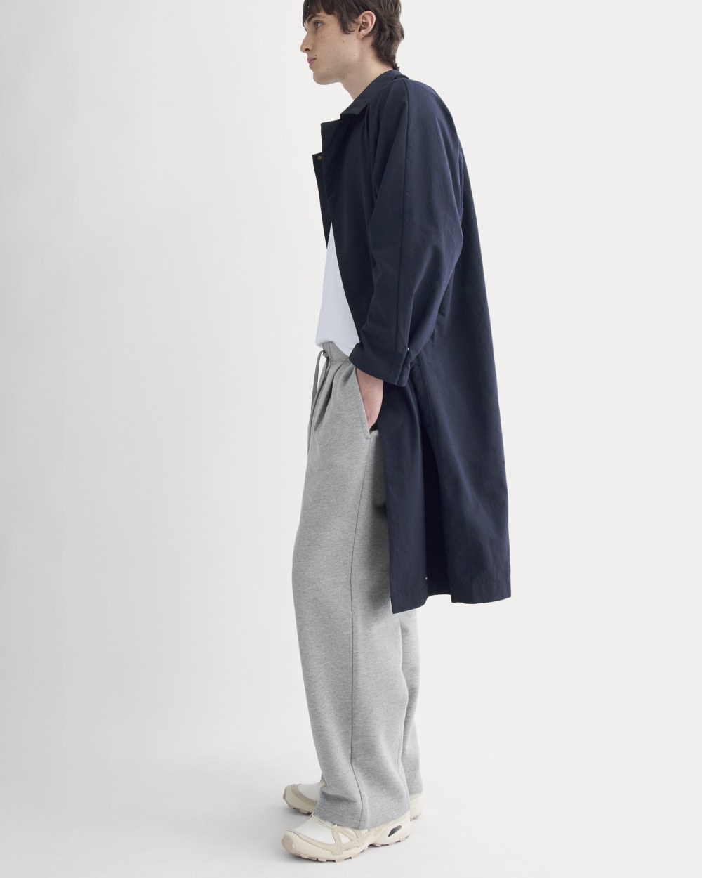Luxe Fleece Pleated Sweatpant | Vintage Heather Grey - Image 3