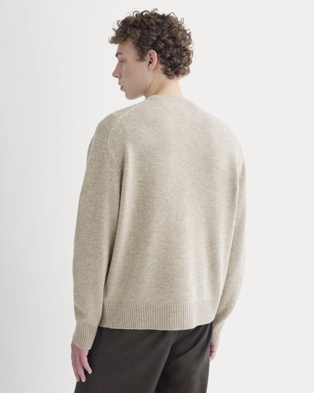 Luxe Merino Crew Cardigan | Heather Gravel - Image 4