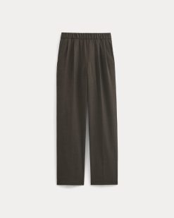 Alternative view of Pleated Trouser in Tailor Twill | Heathered Fudge