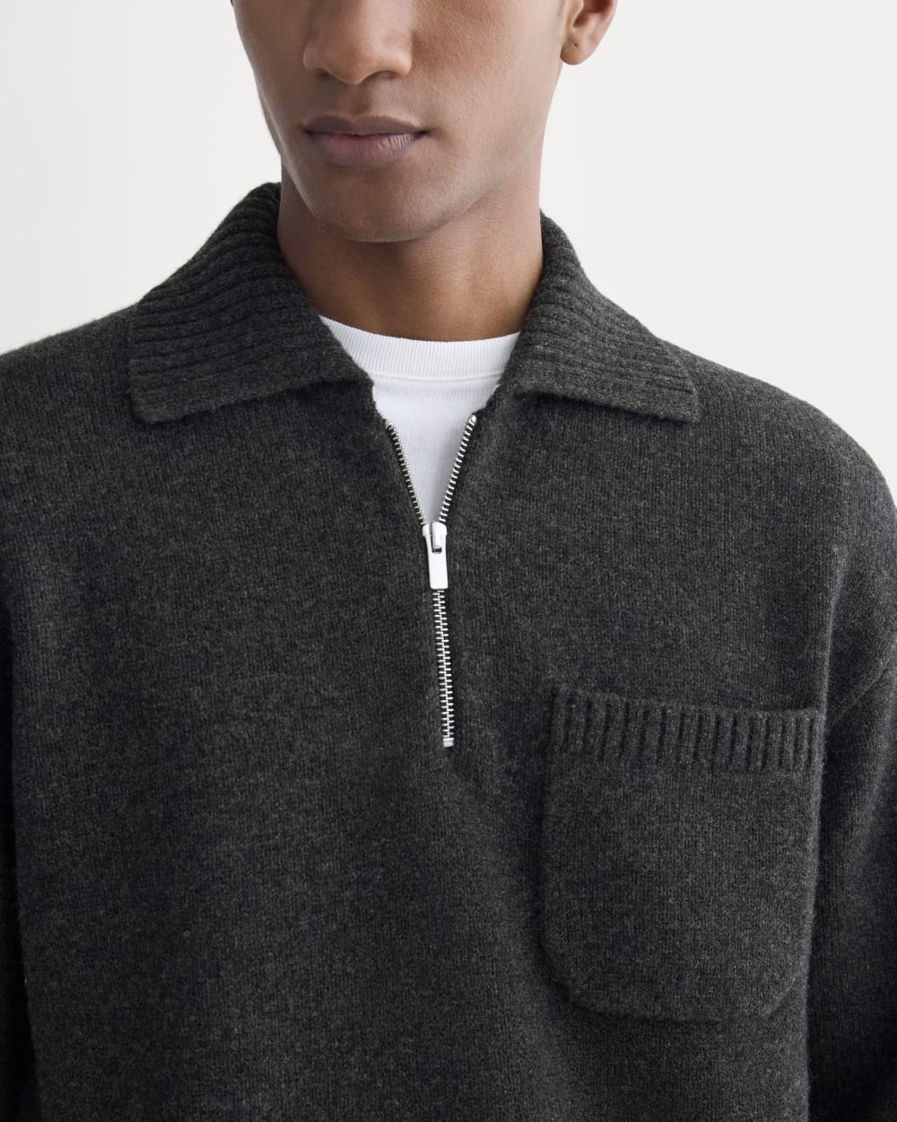 Luxe Merino Quarter-Zip Pullover | Heathered Black - Image 5