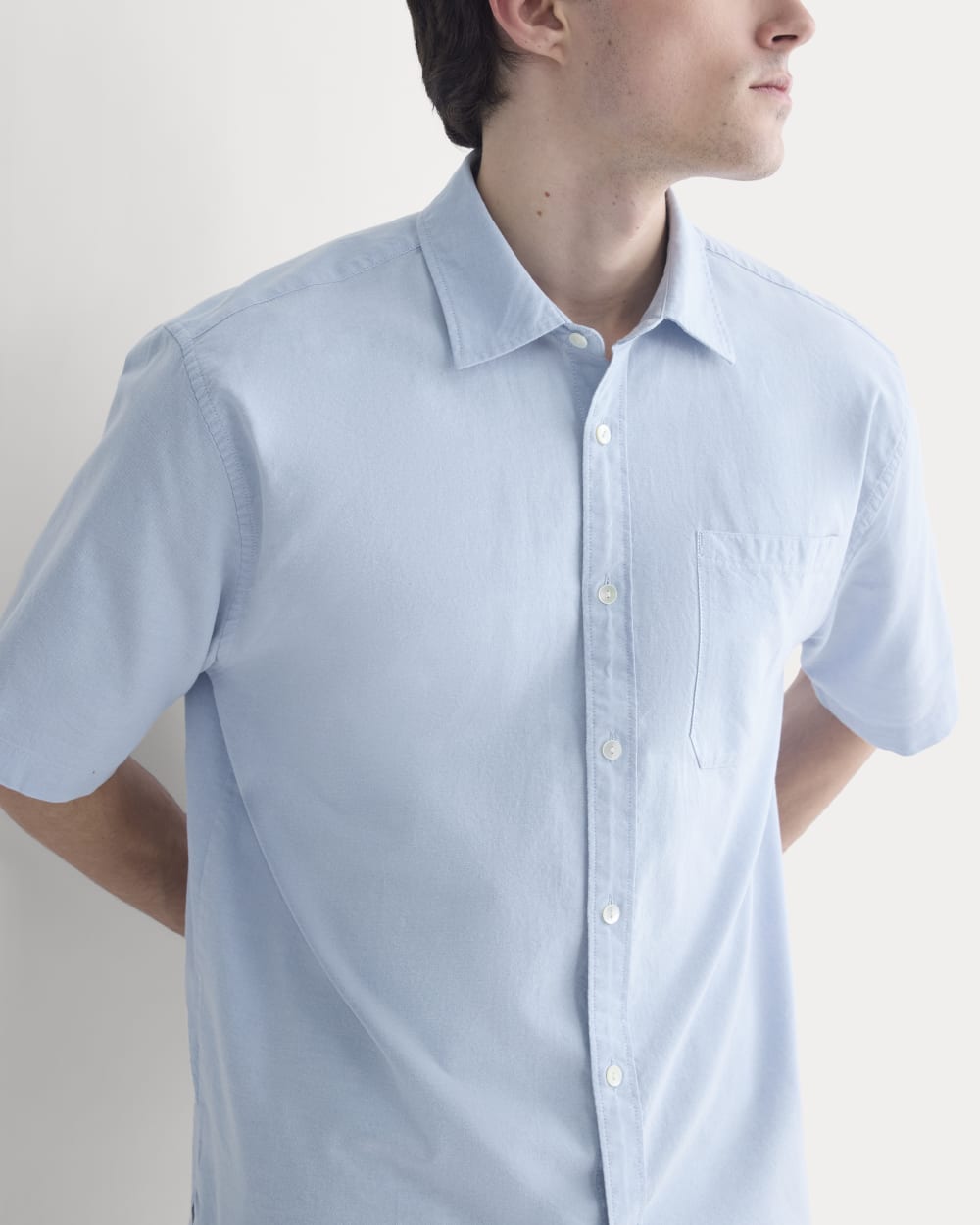 Lightweight Short-Sleeve Oxford | Light Blue - Image 4