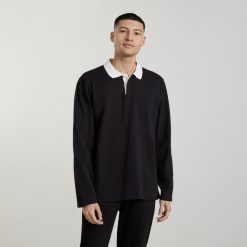 Alternative view of The Premium-Weight Rugby Shirt | Black