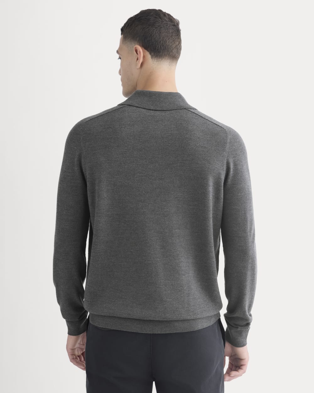 Ultrasoft Polo Sweater | Heather Mid Charcoal - Image 6