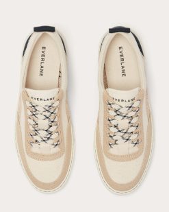 Alternative view of The Tread-Bare Sneaker | Natural Canvas / Dark Sapphire / Argan Oil