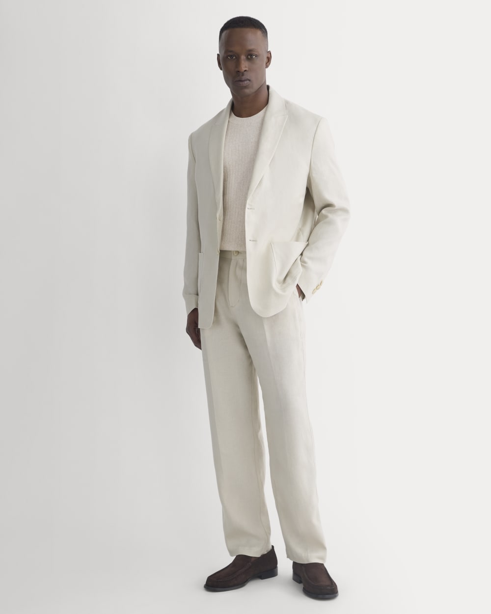 Soyeux Linen Pleated Trouser | Peyote - Image 2