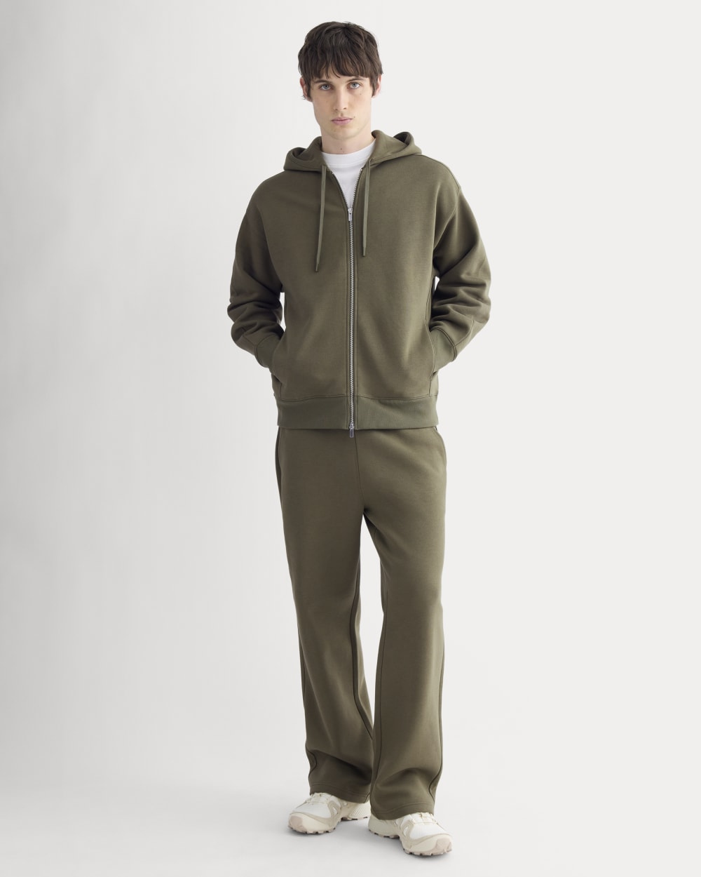 Luxe Fleece Full-Zip Hoodie | Olive Night - Image 5