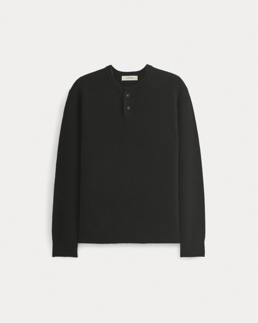 Henley in Wool Cashmere | Black - Image 2
