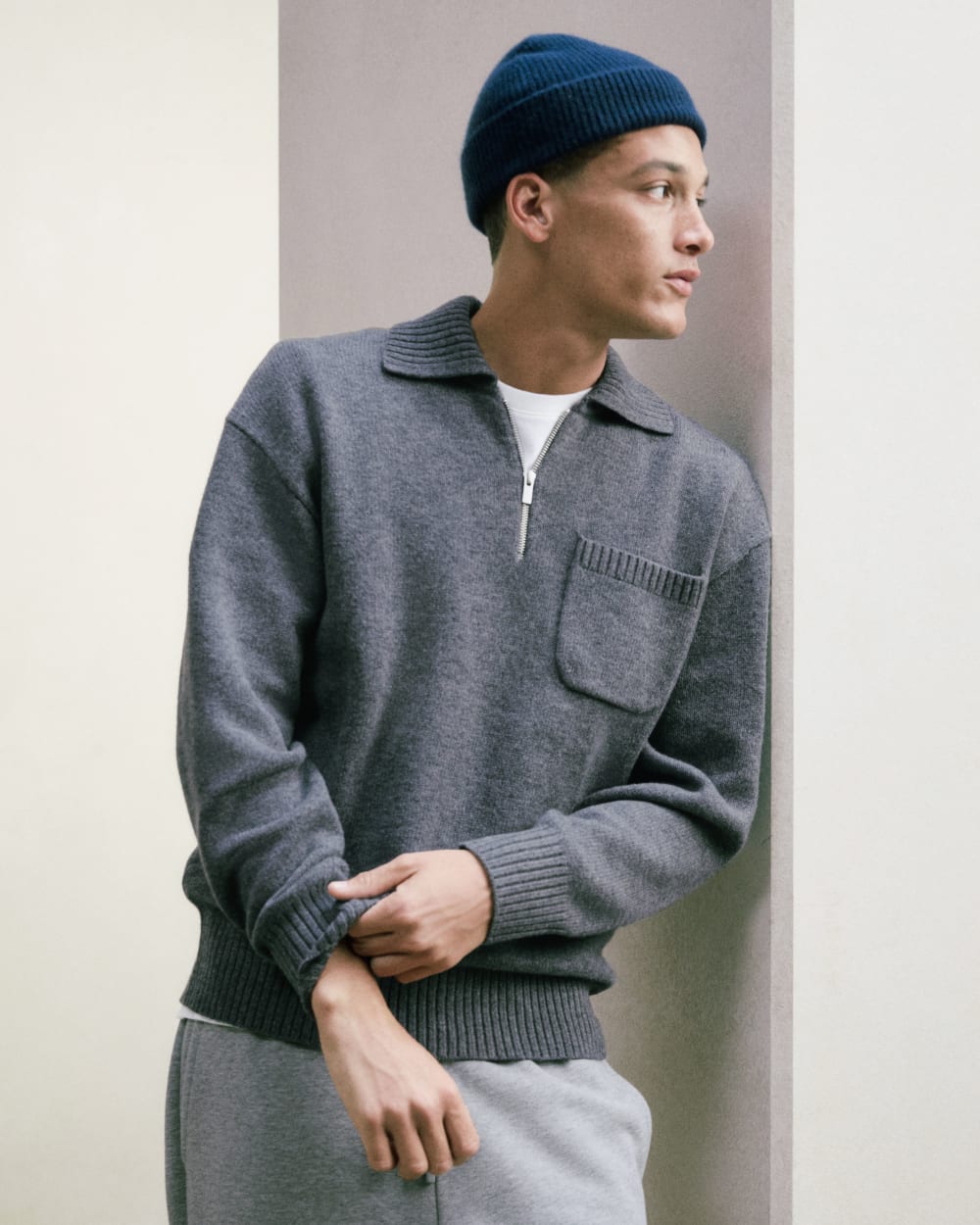 Cashmere Docker Beanie | Navy - Image 4