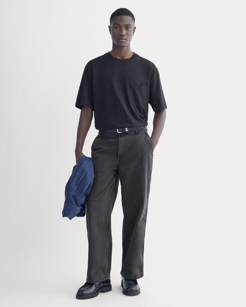 Oversized Midweight Tee | Black - Image 3