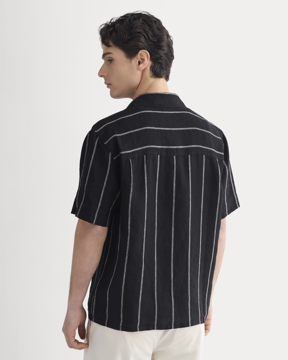 Linen Resort Shirt | Black / Bone - Image 6