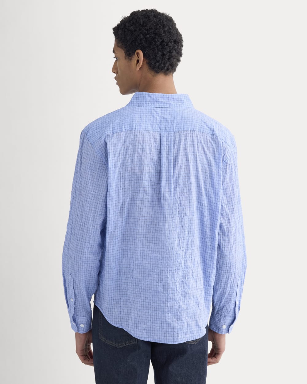 Textured Voile Button-Up Shirt | Open Air Plaid - Image 5