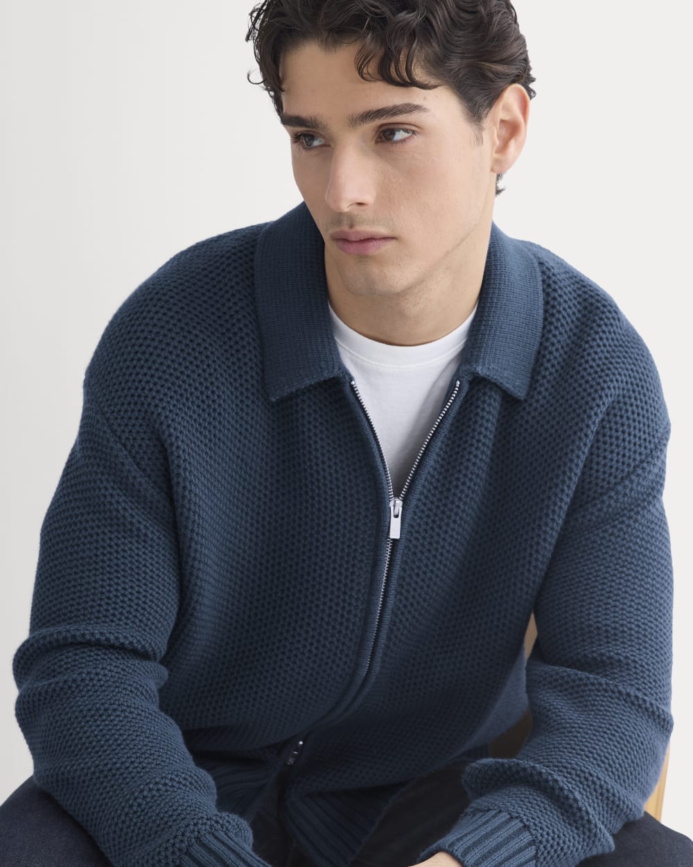 Honeycomb Sweater Jacket | Midnight Navy - Image 6