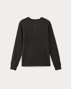 Alternative view of The Waffle Long-Sleeve Henley | Black