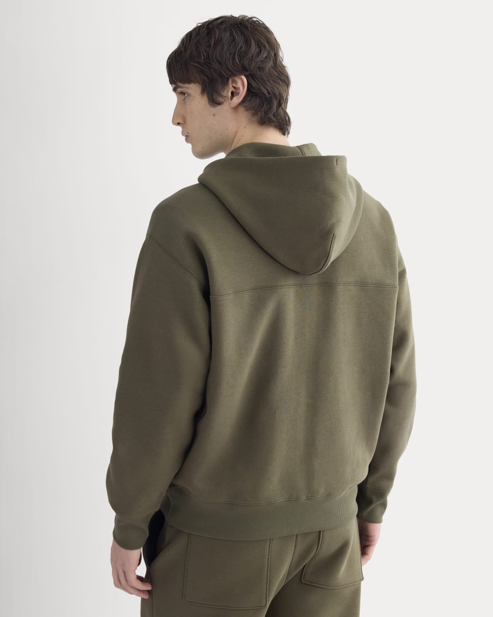 Luxe Fleece Full-Zip Hoodie | Olive Night - Image 6