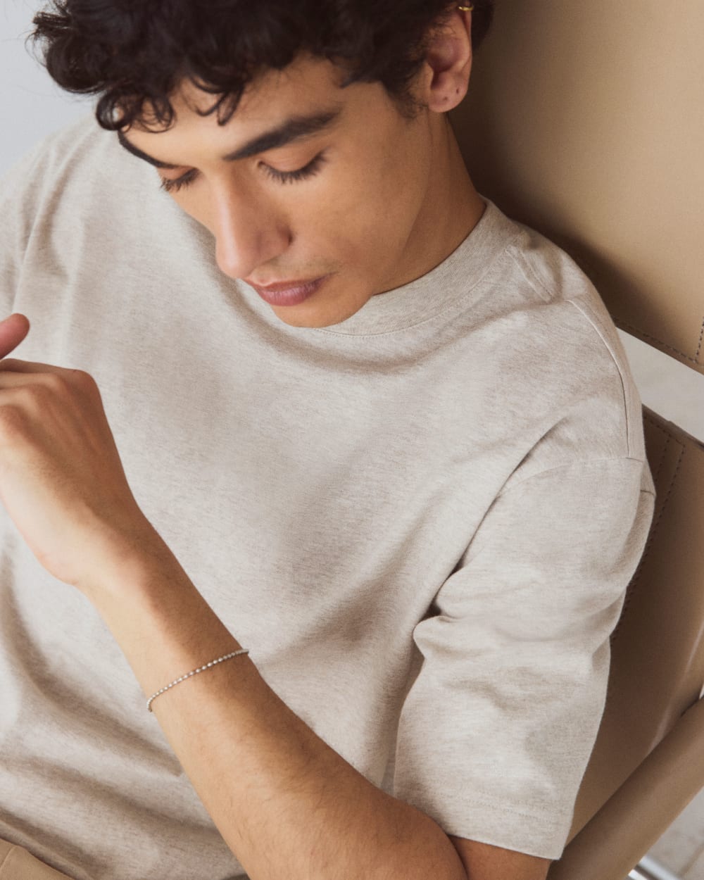 Archive Relaxed-Fit Cotton Crew | Heathered Oatmeal - Image 4