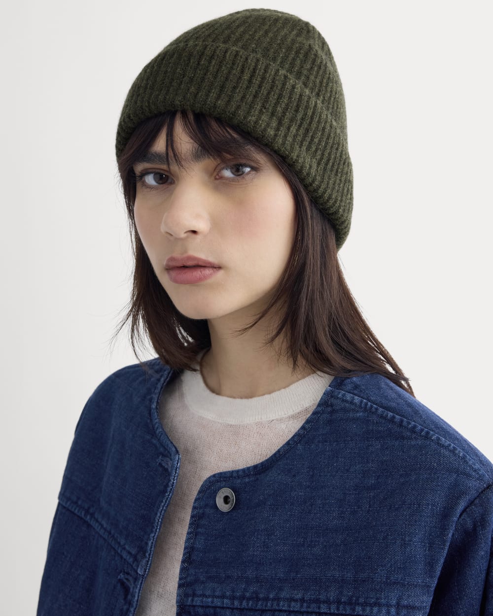 The Cashmere Ribbed Beanie | Heather Beech - Image 3