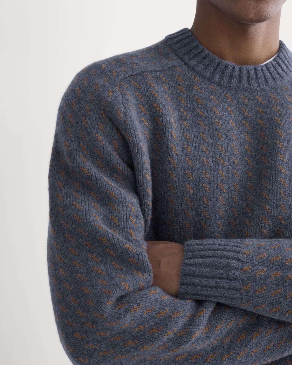 Wool Cashmere Nordic Crew | Heathered Indigo - Image 4