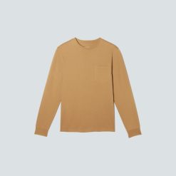 Alternative view of The Organic Cotton Long-Sleeve Pocket Tee | Dark Brown