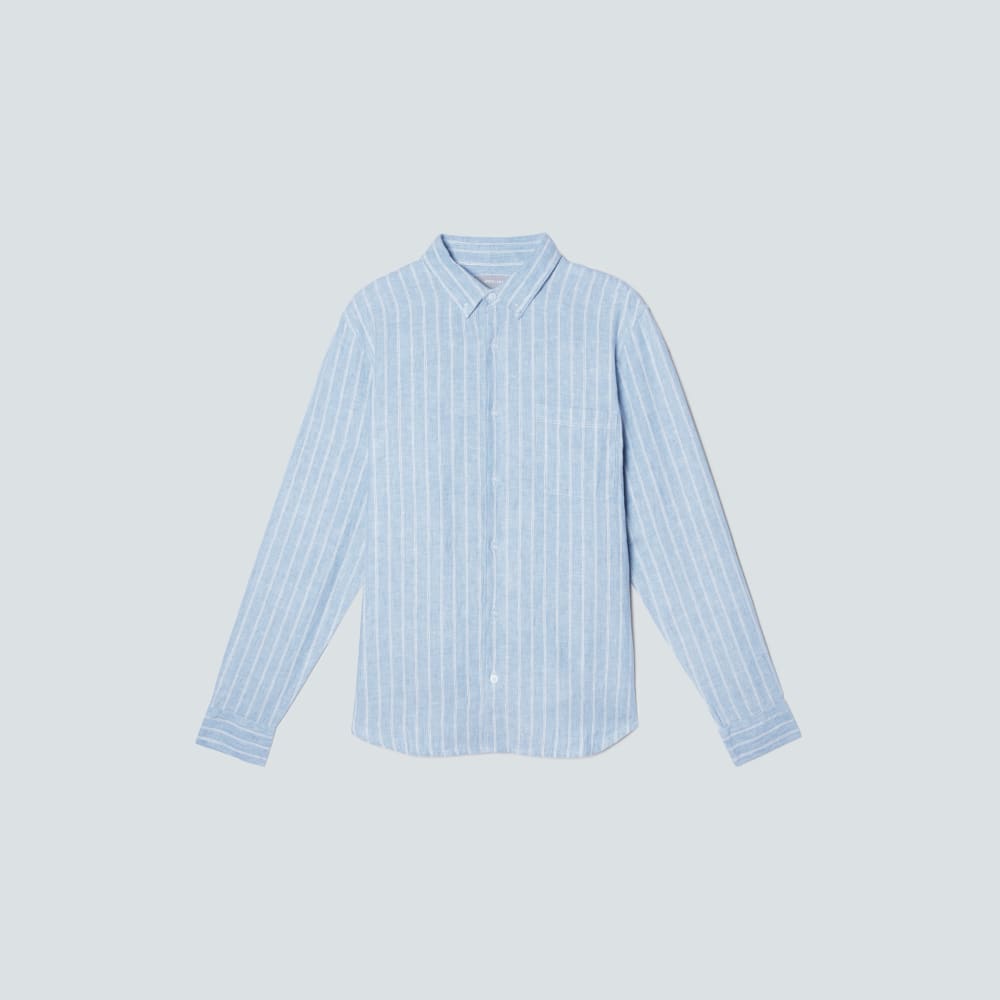 The Classic Shirt in Linen | White / Blue - Image 2