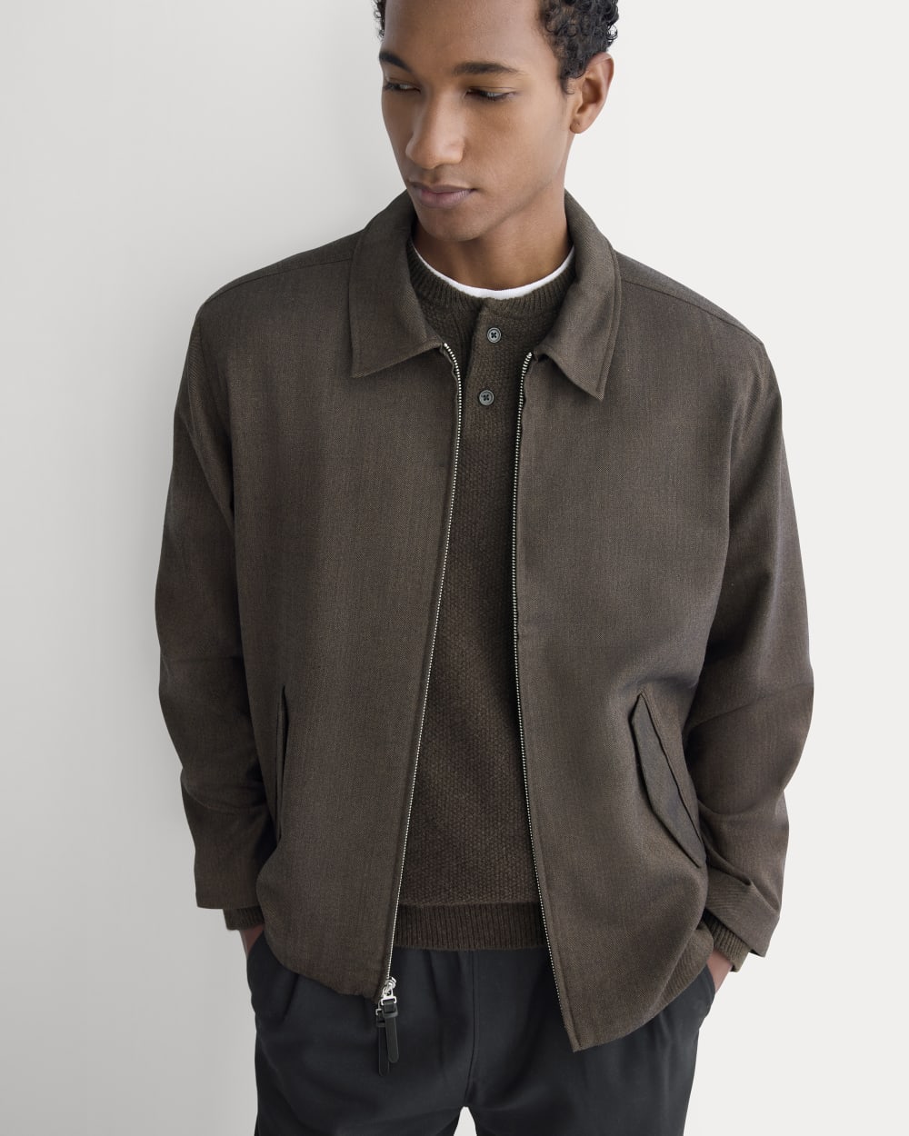 Tailored Zip Jacket | Heathered Fudge - Image 9