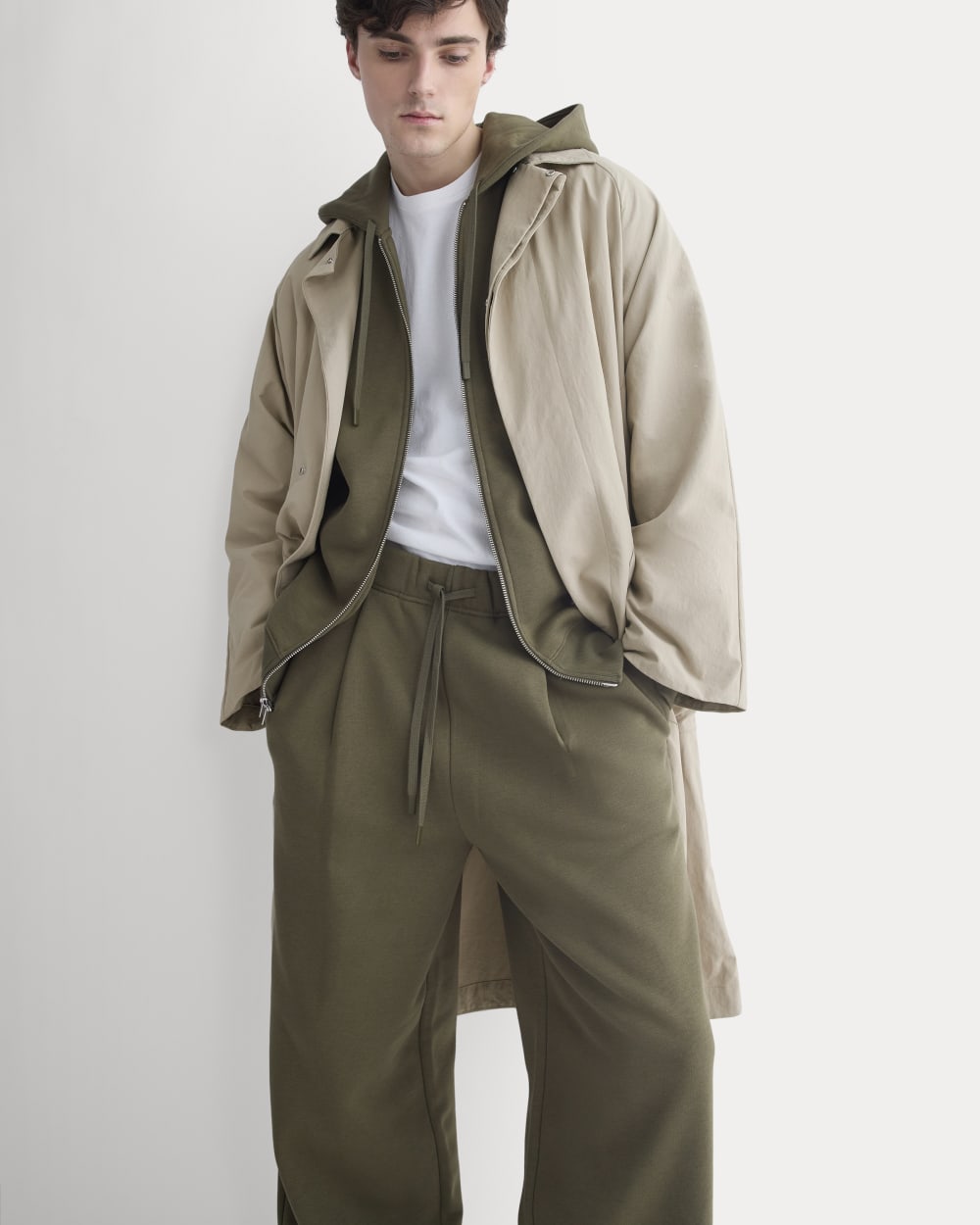 Luxe Fleece Pleated Sweatpant | Olive Night - Image 3