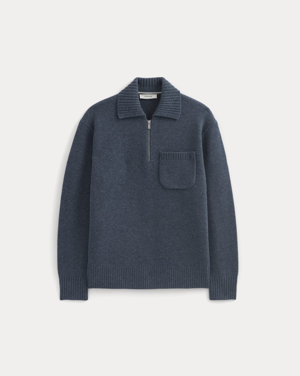Luxe Merino Quarter-Zip Pullover | Heather Midnight Navy - Image 2