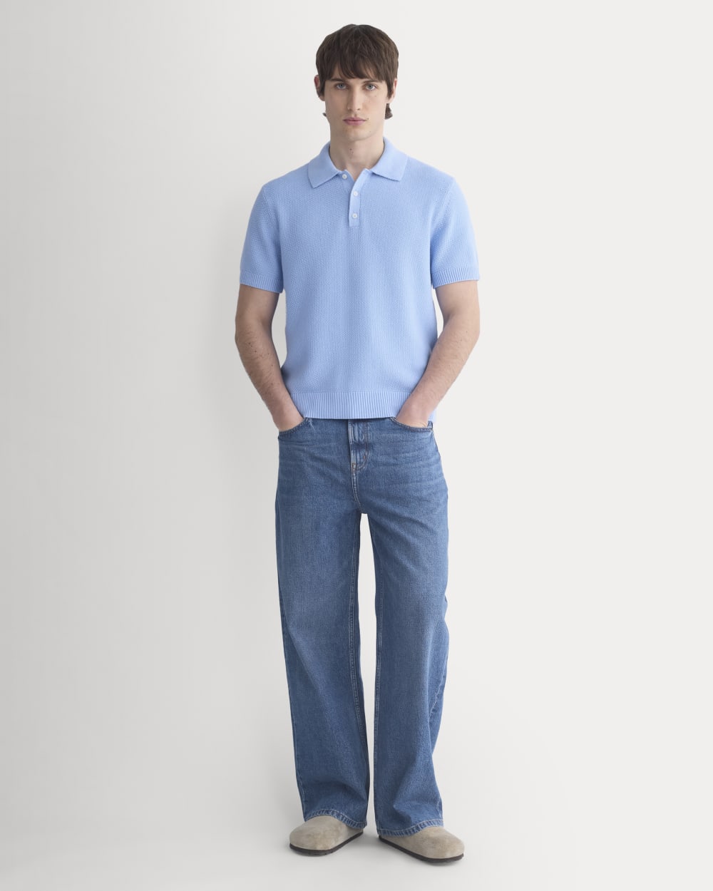 Seed Stitch Polo | Open Air Blue - Image 4
