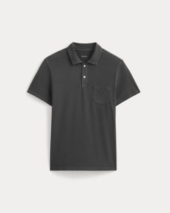 Alternative view of The Essential Organic Garment-Dyed Polo | Black