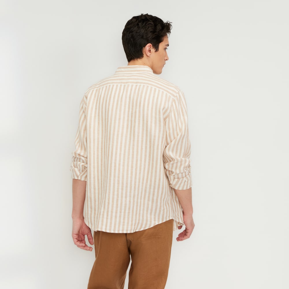 The Classic Shirt in Linen | Bone / Caramel - Image 3