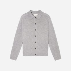 Alternative view of The Merino-Blend Sweater Polo |  Heathered Grey