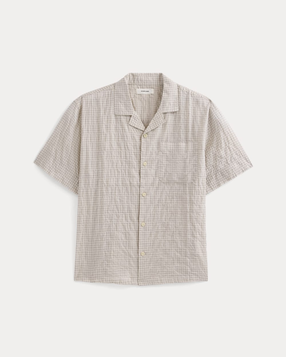 Textured Voile Resort Shirt | Natural Plaid - Image 2