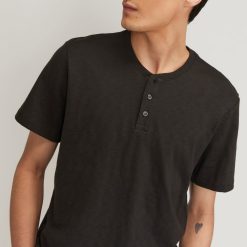 Alternative view of The Cotton Slub Henley | Black