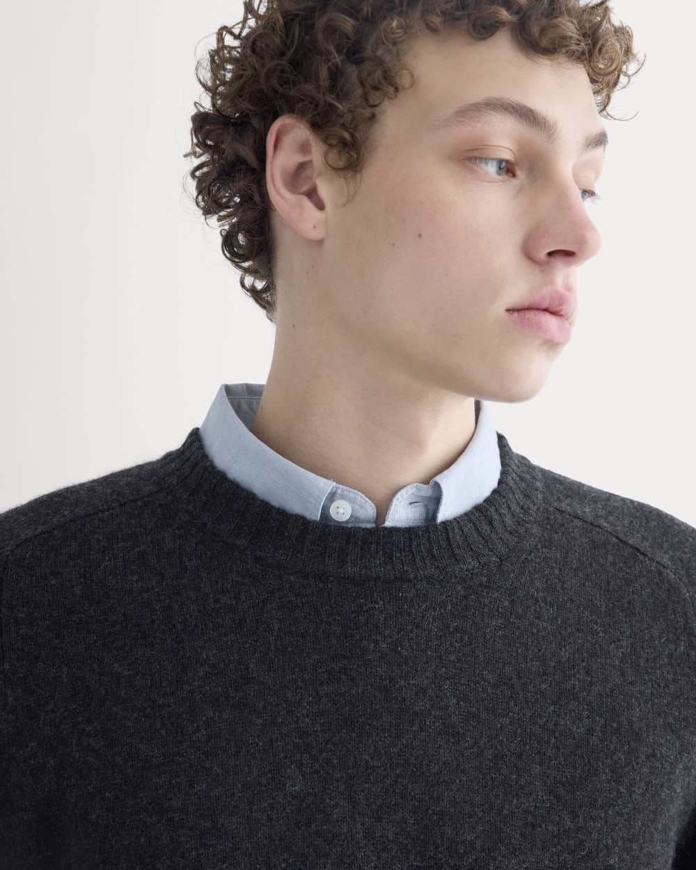 Midweight Cashmere Crew | Heathered Black - Image 4