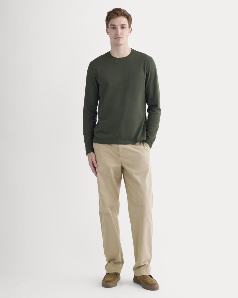 The Essential Organic Long-Sleeve Tee | Dark Green - Image 3