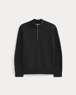 Alternative view of Lightweight Terry Zip Pullover | Black
