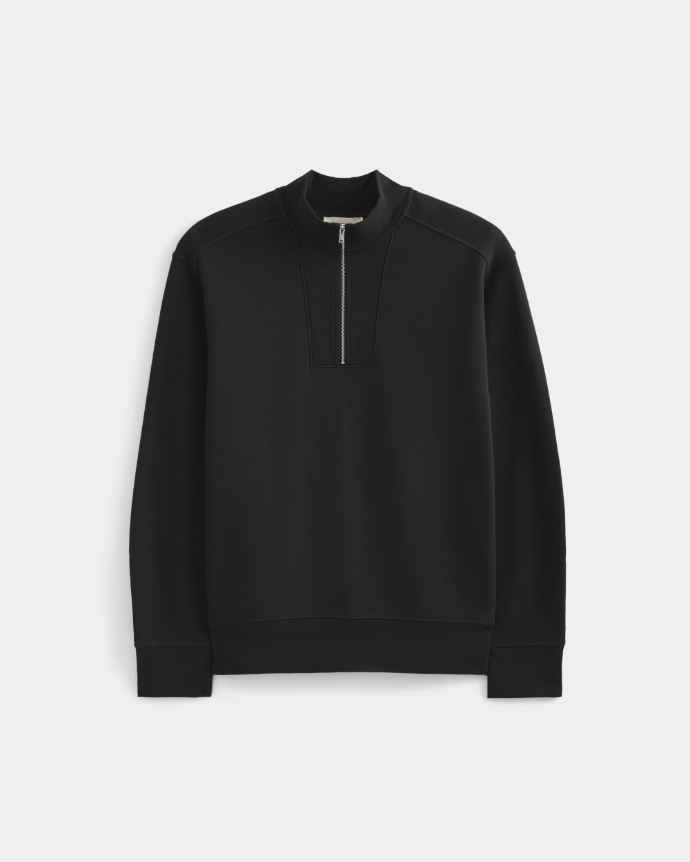 Lightweight Terry Zip Pullover | Black - Image 2