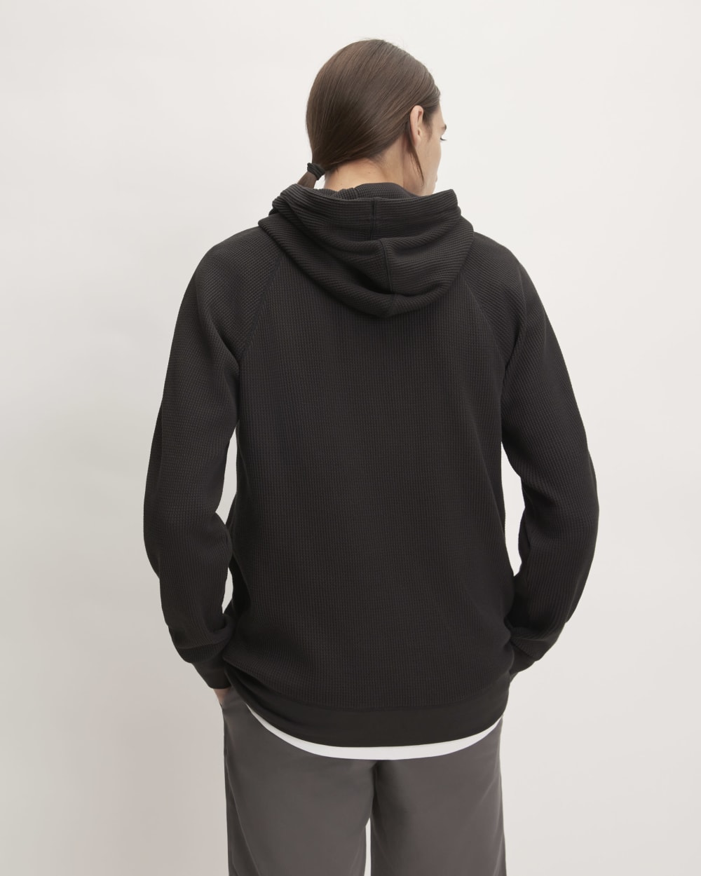 The Waffle-Knit Hoodie | Black - Image 3