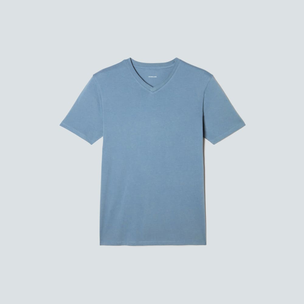 The Organic Cotton V-Neck Tee | Greyish Blue - Image 2
