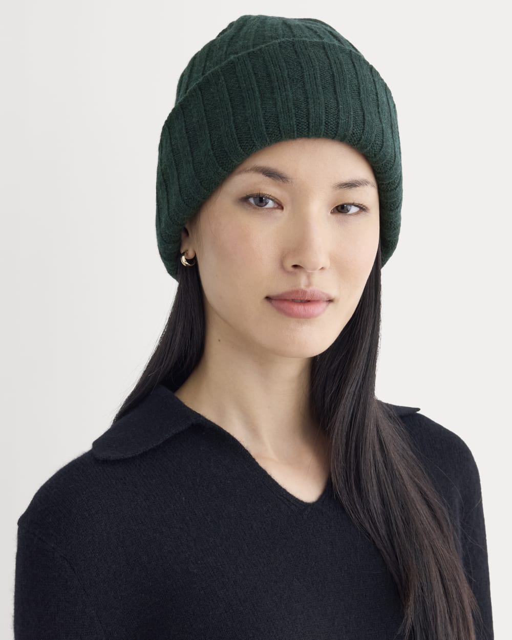Chunky Ribbed Beanie | Heathered Dark Sea - Image 2