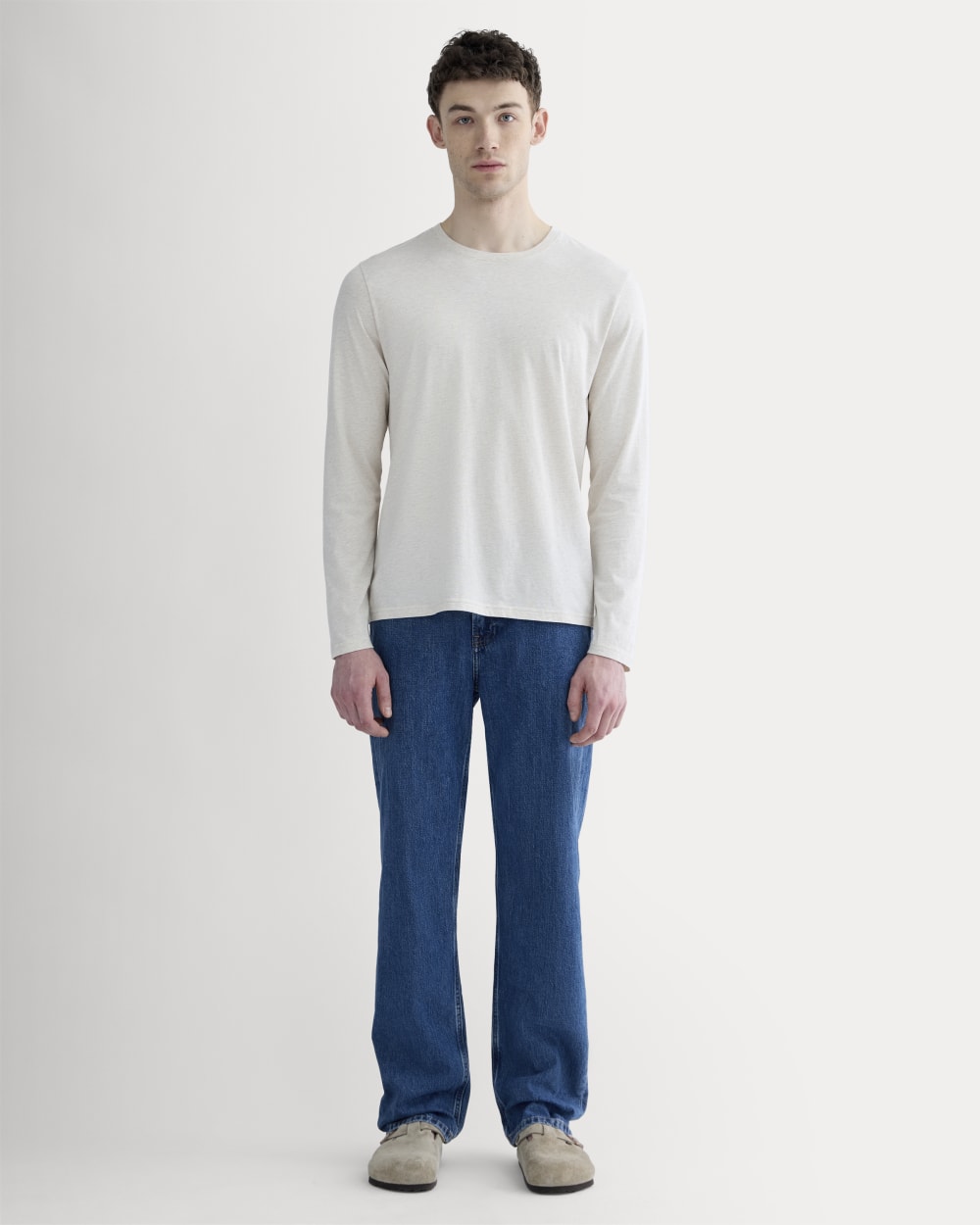The Essential Organic Long-Sleeve Tee | Heathered Oat - Image 3