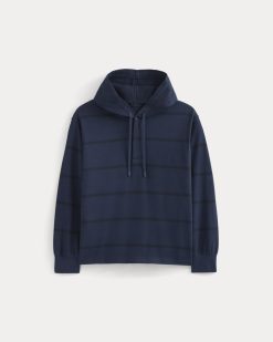 Alternative view of Vintage Rugby Hoodie | Dark Sapphire Stripe