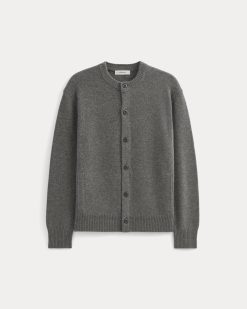 Alternative view of Luxe Merino Crew Cardigan | Heathered Charcoal