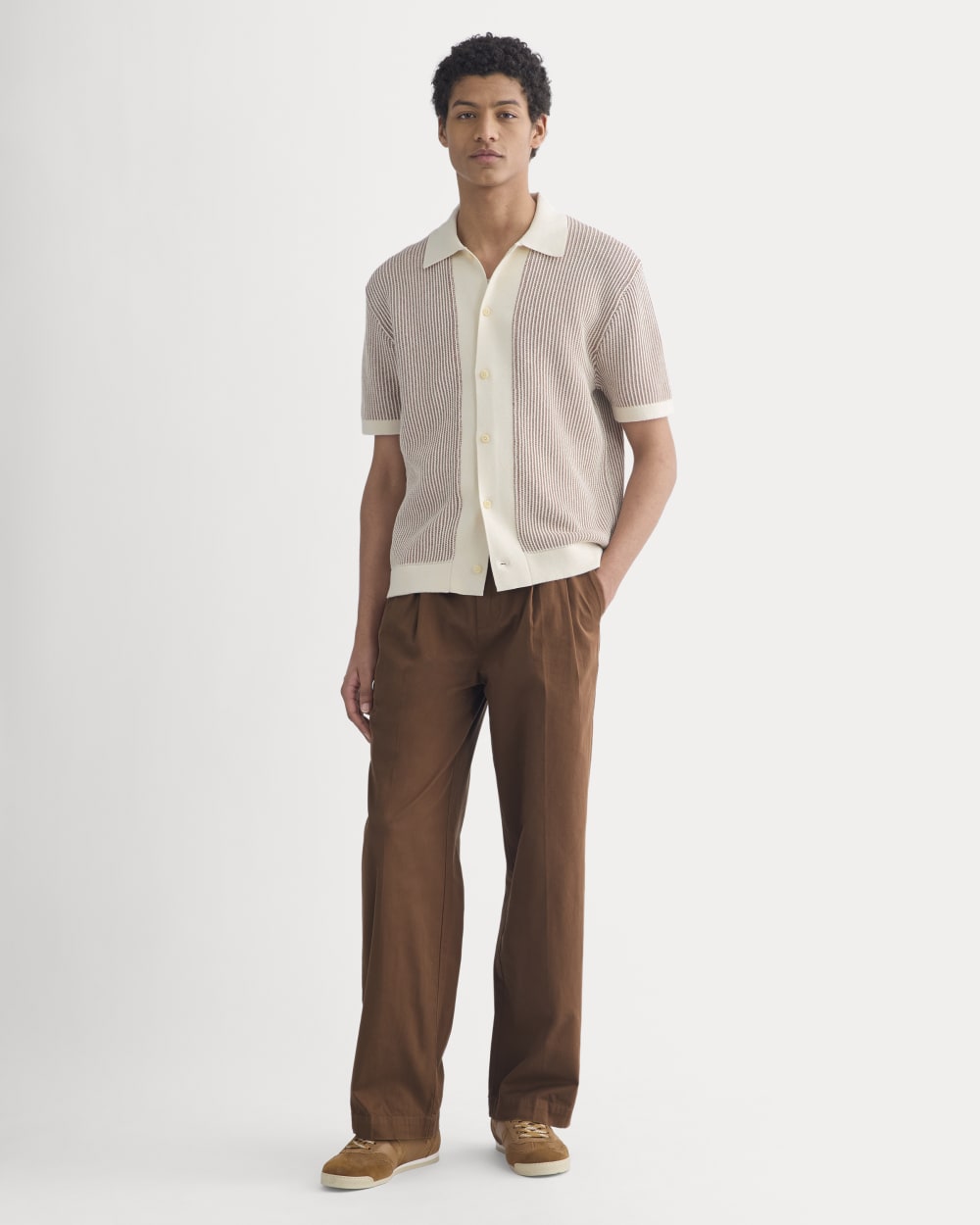 Button-Down Resort Polo | Birch/Brown - Image 4