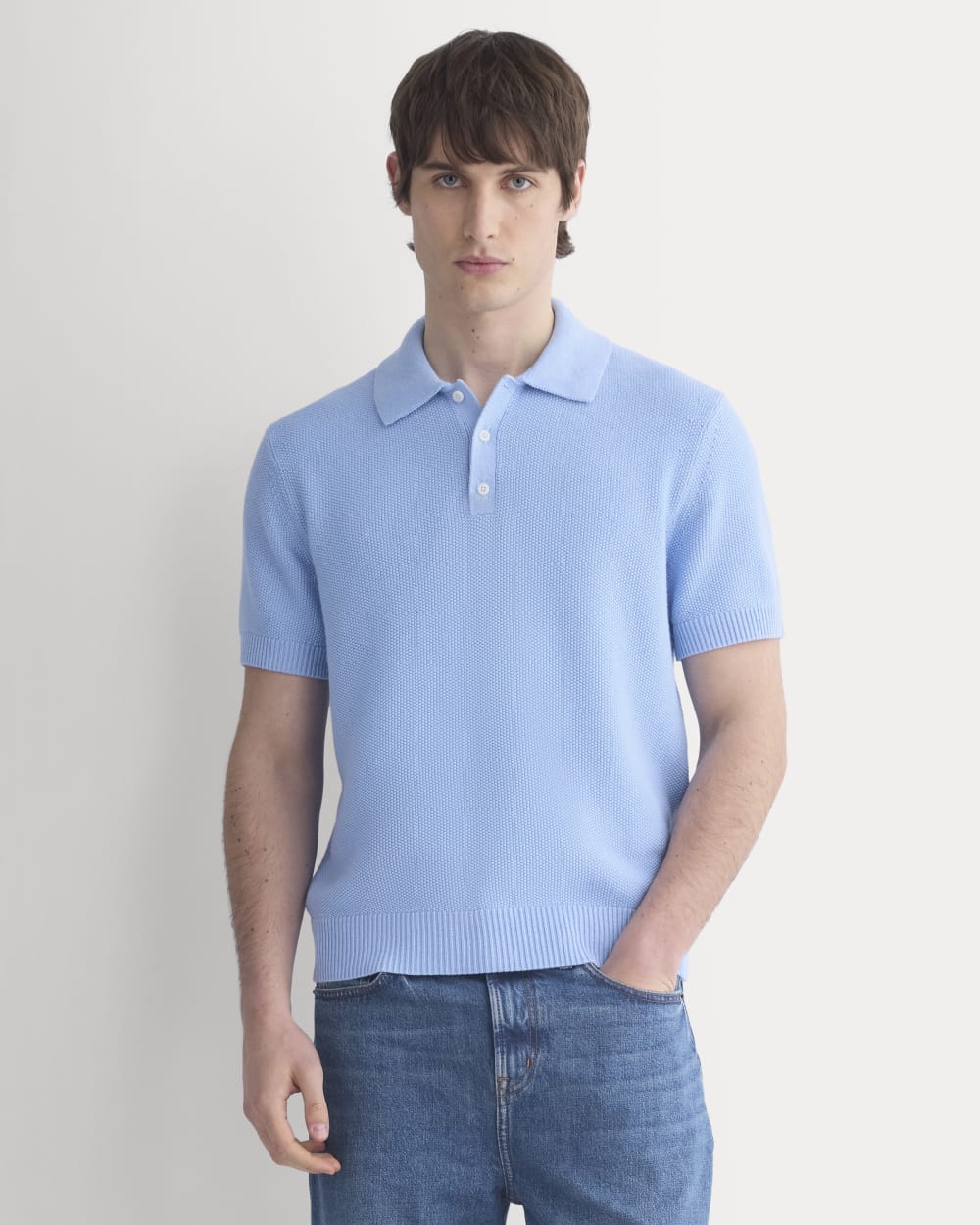 Seed Stitch Polo | Open Air Blue - Image 3