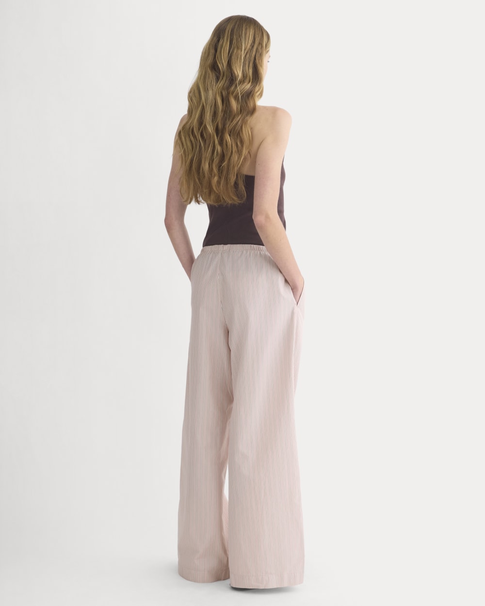 Wide-Leg Drawstring Pant in Washed Poplin | Burnished Lilac/Gardenia - Image 5
