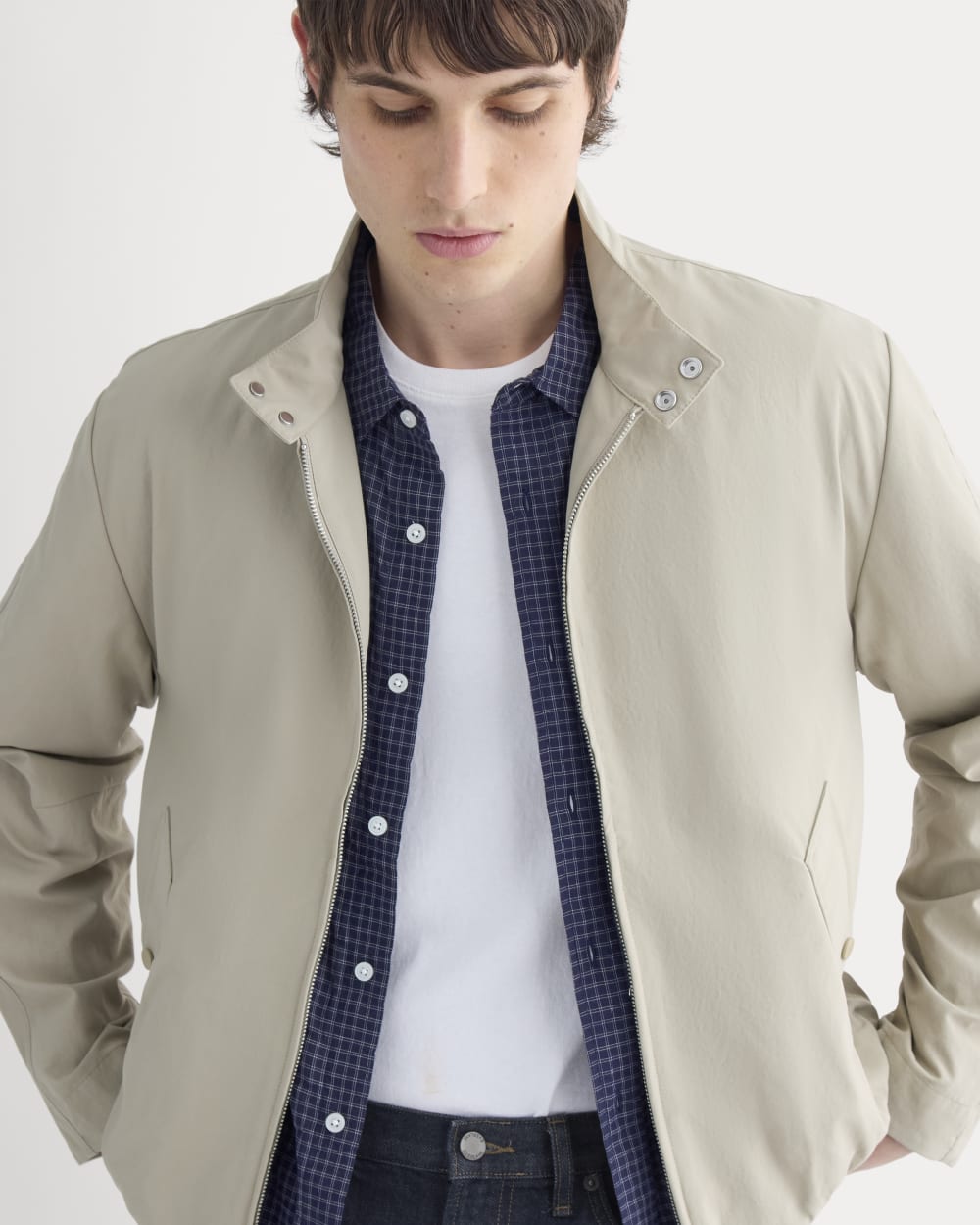 Re:Cycled Nylon Harrington Jacket | Trench Coat Khaki - Image 4